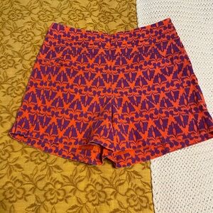 Anthropology Cartonnier High Waist Orange and Purple Shorts